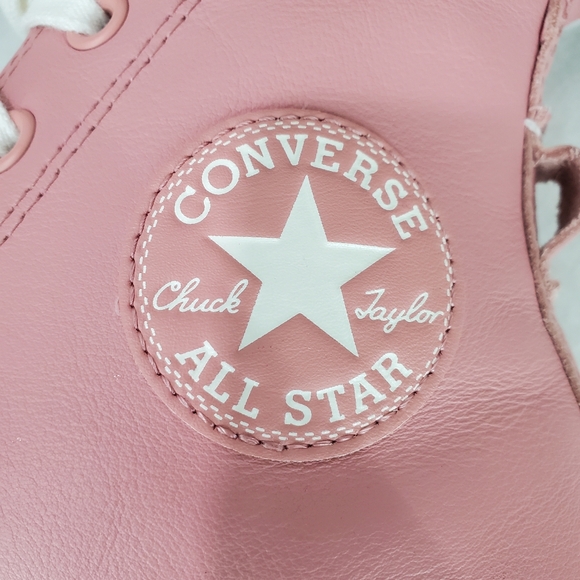 Converse Women's CTAS Lift Hi Sherpa A04256C Rust Pink/Egret Leather Sz 7 - Picture 13 of 15
